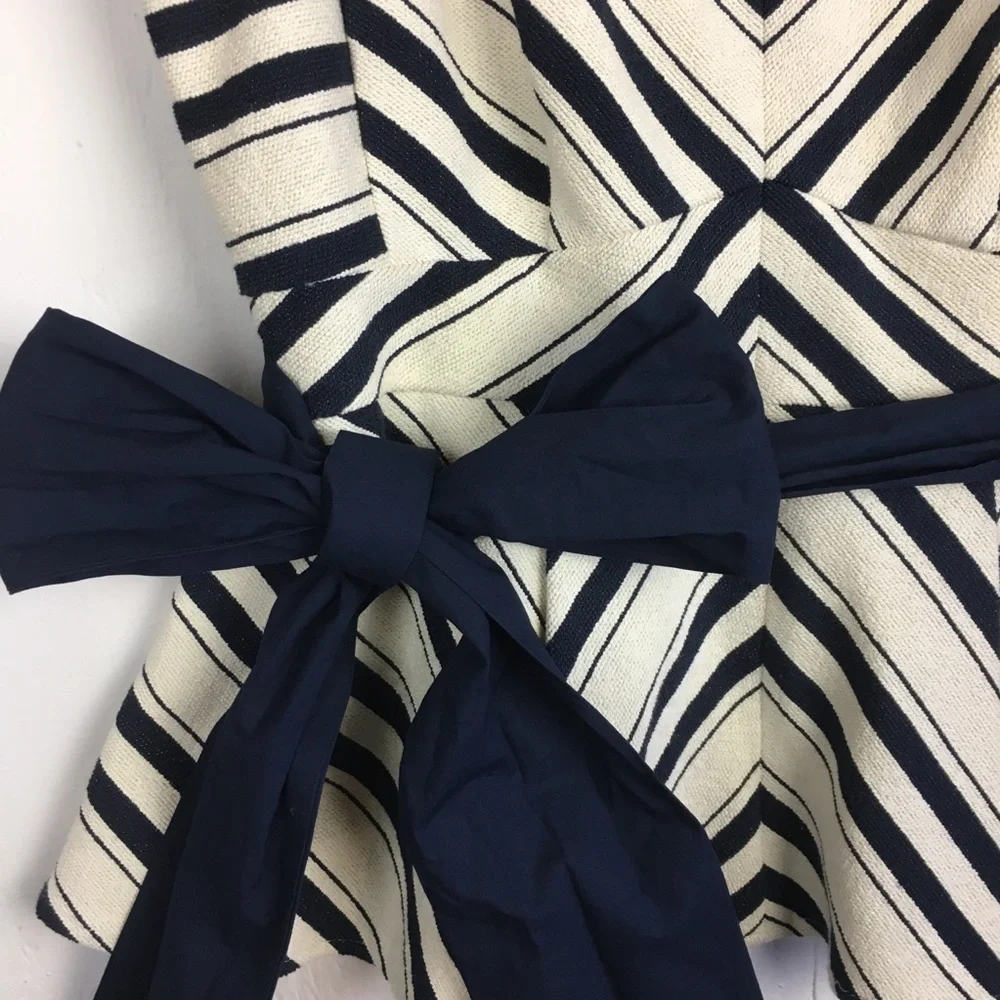 Anthropologie Maeve Mitered Stripe Peplum Top - Picture 2 of 6